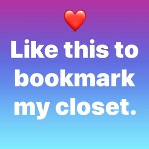 Like this listing to bookmark my closet. ❤️